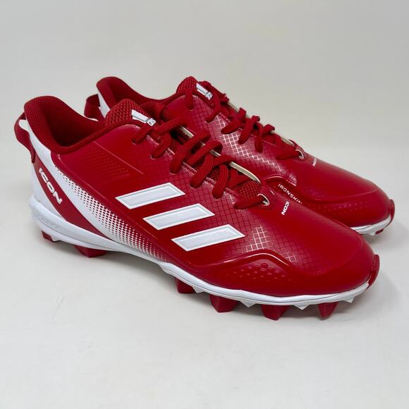 adidas Icon 7 MD Baseball Cleats Mens Sz 10 Red Ironskin I.1.9 Sporty - Picture 9 of 16